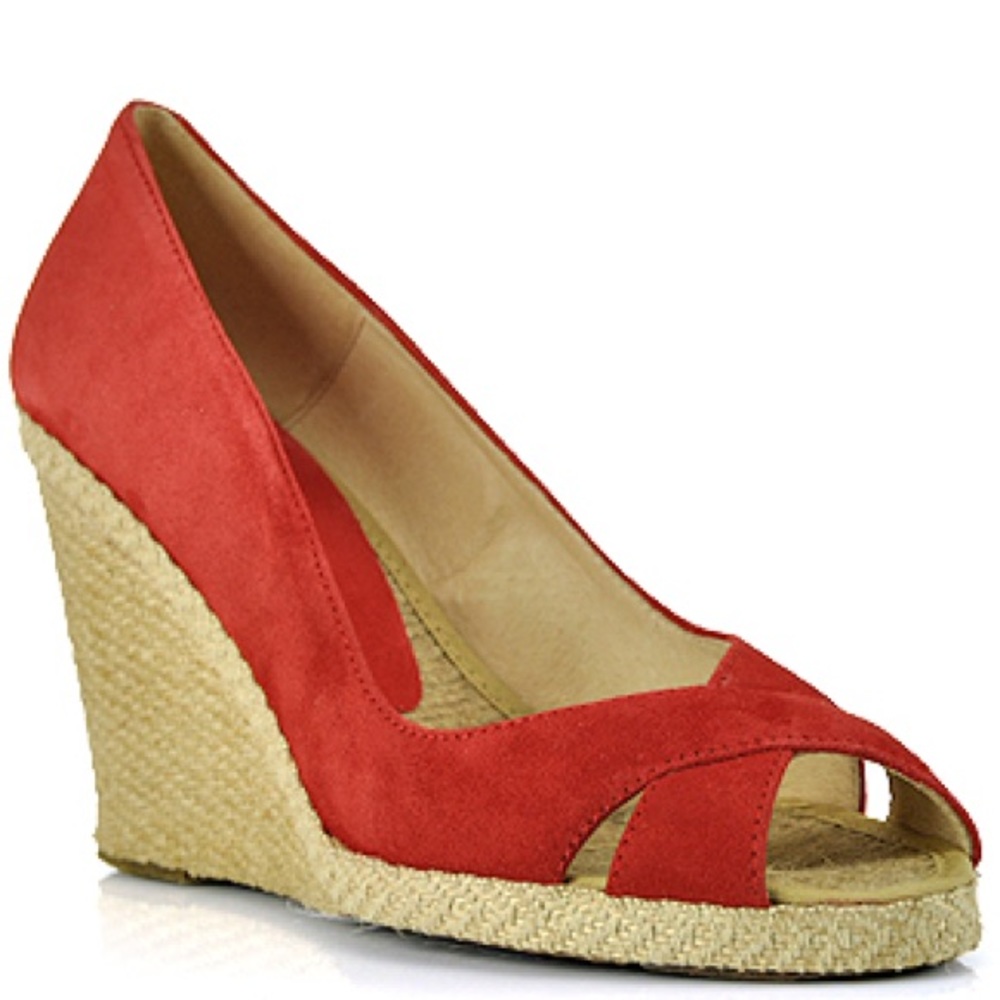 Andre Assous Red peep-toe espadrille